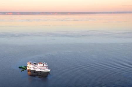 The Tucano cruise ship in the midst of one of the rivers in the Amazon region